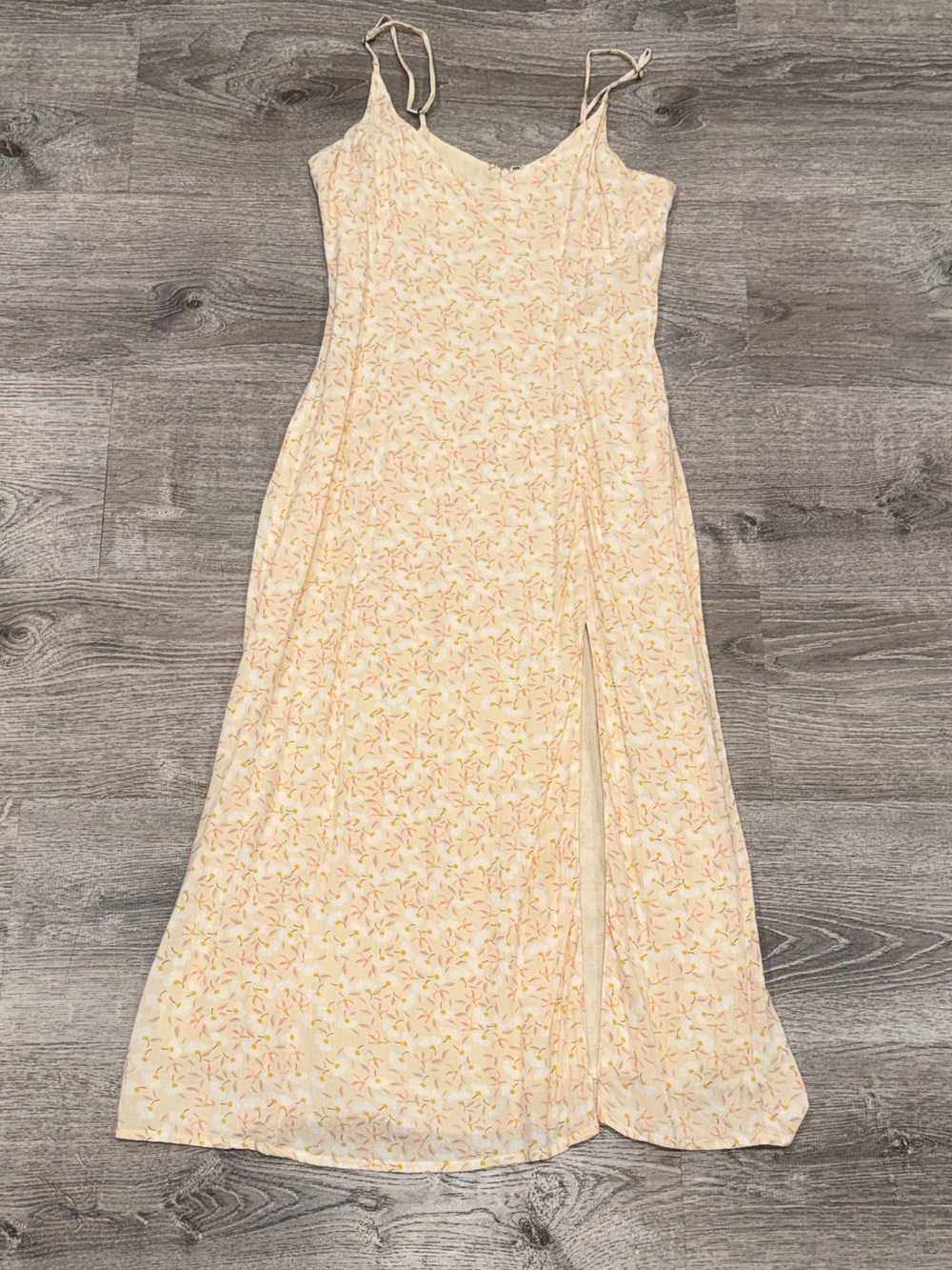 AMUSE SOCIETY YELLOW MIDI FLORAL SHIFT DRESS S 38 URBAN OUTFITTERS